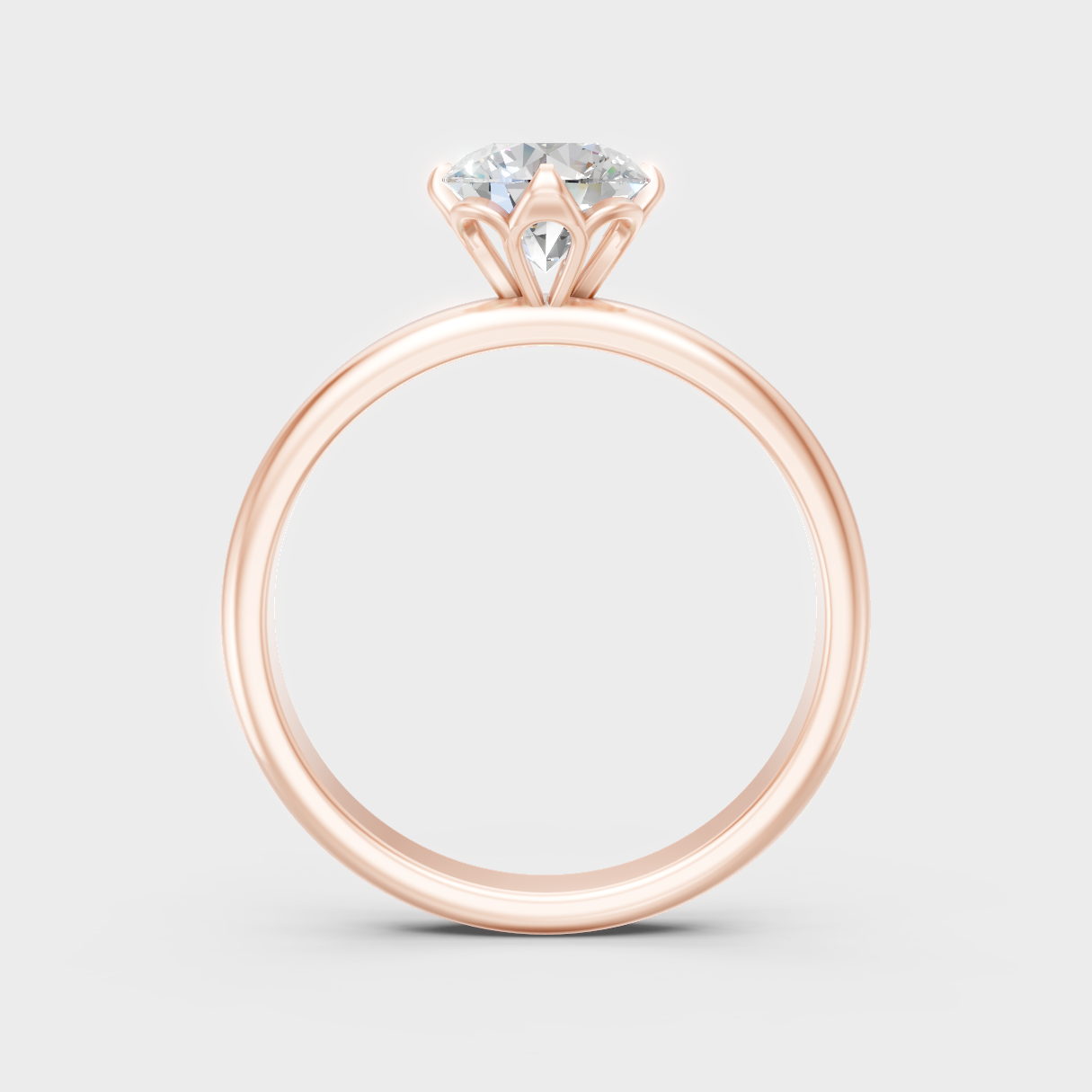 Blush Rose Gold Ring With Hallmarked Lab-Grown Diamond Detail