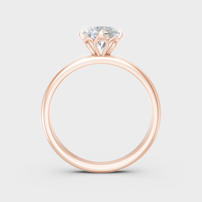 Blush Rose Gold Ring With Hallmarked Lab-Grown Diamond Detail