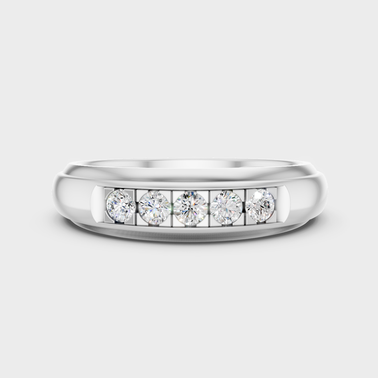 White Gold Mens Round Diamond Ring Certified Fine Jewelry