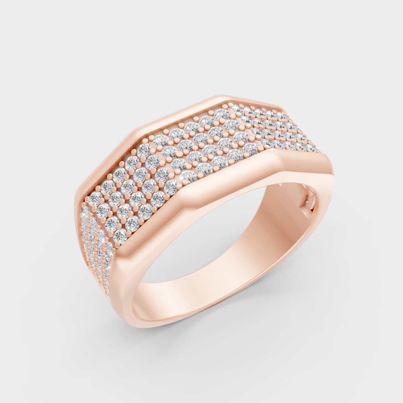  9K Rose Gold Round-Cut Lab-Grown Diamond Men’s Band With Hallmark Quality
