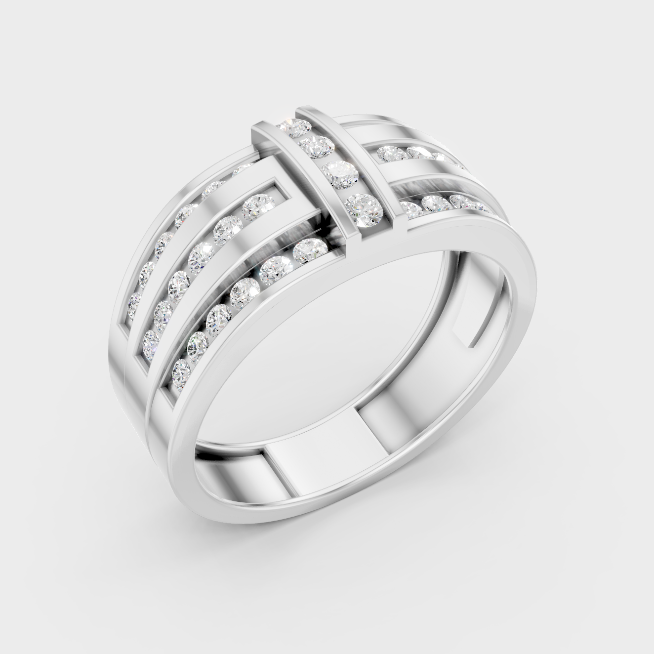 Premium 950 Platinum Men’s Solitaire Ring Showcasing A 0.75 Carat Sustainable Diamond