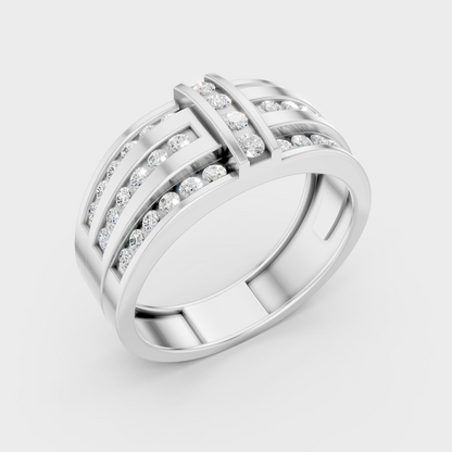 Premium 950 Platinum Men’s Solitaire Ring Showcasing A 0.75 Carat Sustainable Diamond