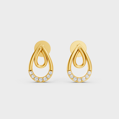 Radiant Yellow Gold Solitaire Earrings With Certified 0.76 Ct Total Weight Diamonds