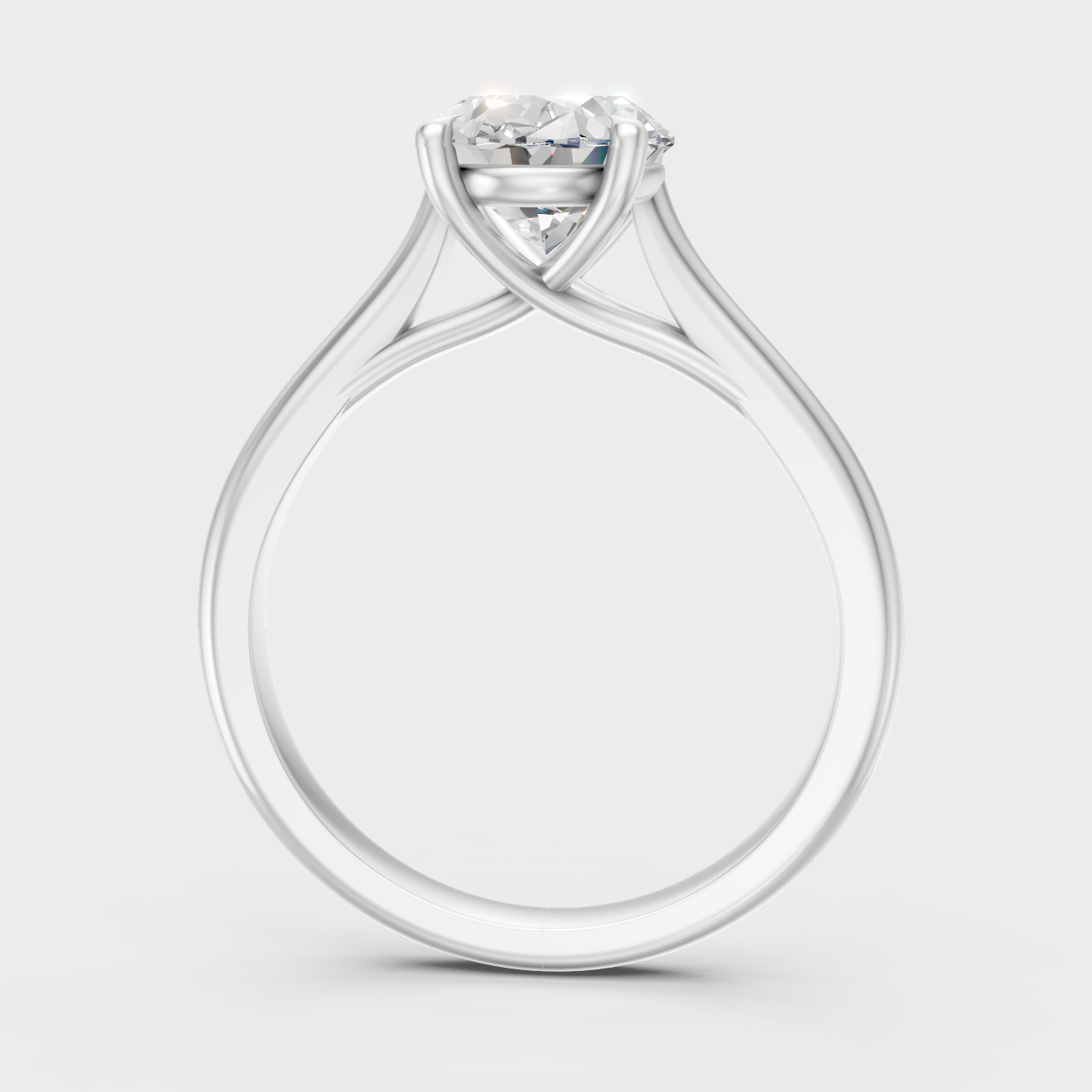 Hallmarked 14K White Gold Ring With A 1.67Ct Certified Oval Lab-Grown Diamond