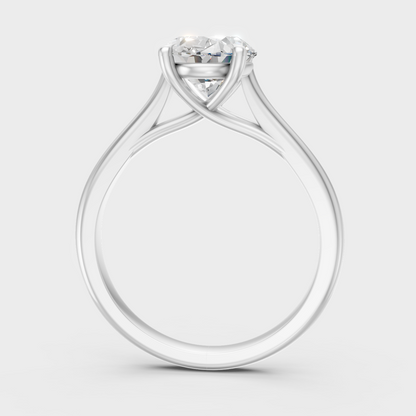 Hallmarked 14K White Gold Ring With A 1.67Ct Certified Oval Lab-Grown Diamond