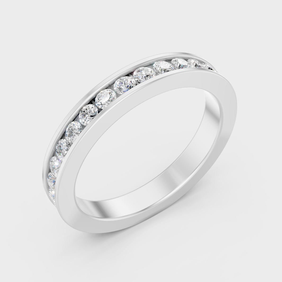 High-Polish 950 Platinum Men’s Round Lab Diamond Band For Refined Brilliance