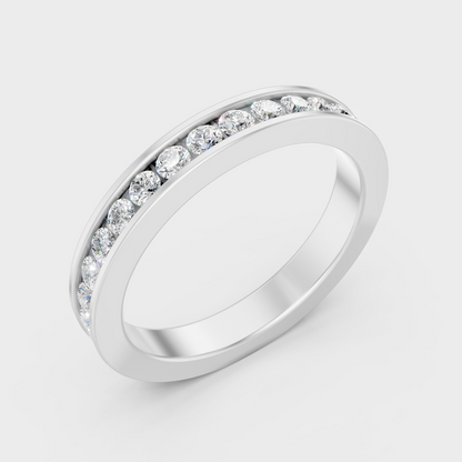 High-Polish 950 Platinum Men’s Round Lab Diamond Band For Refined Brilliance