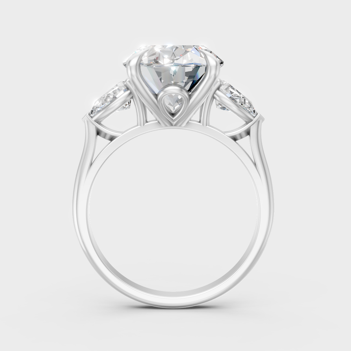 White Gold Oval-Cut Lab Diamond Ring For Sophisticated Sustainable Luxury