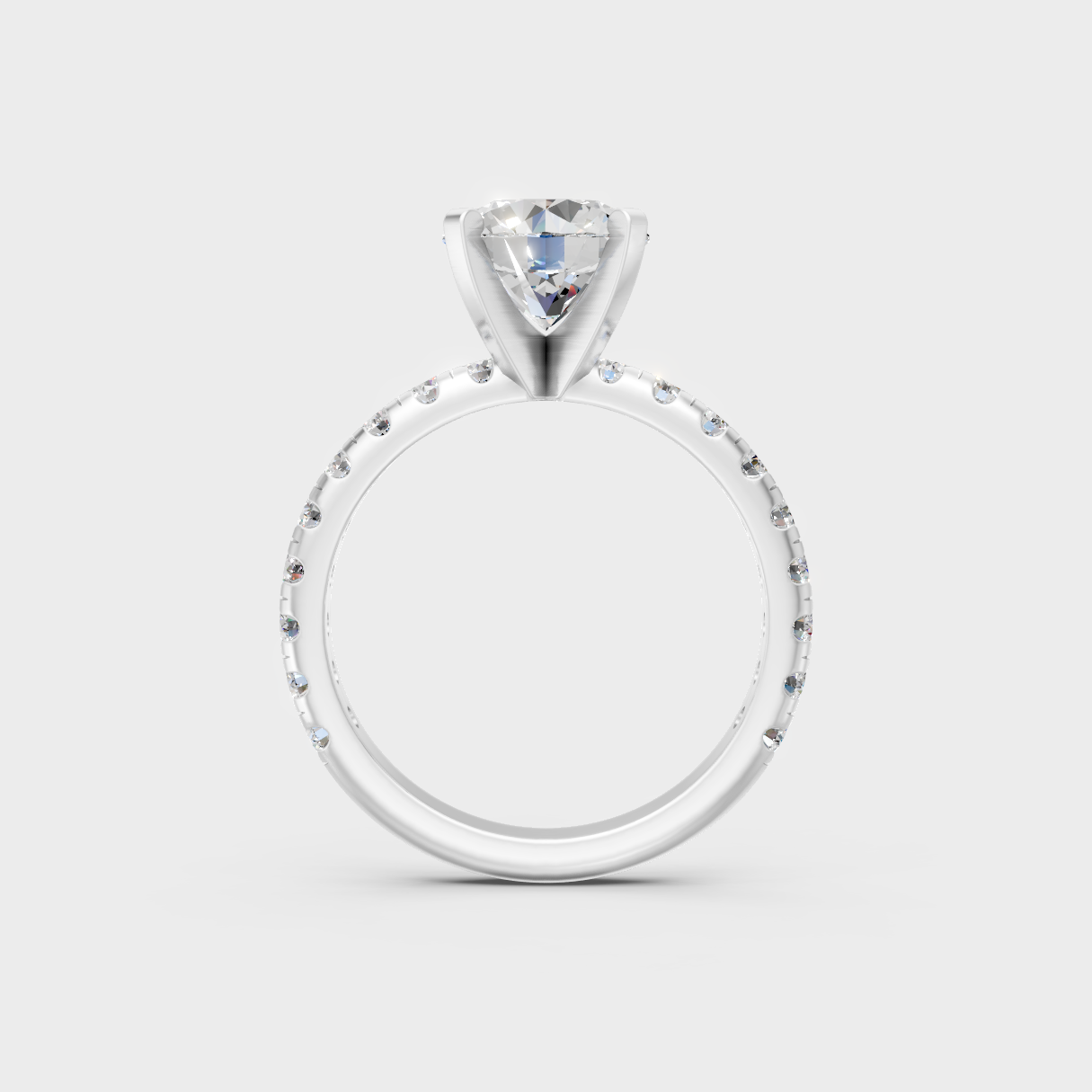  White Gold Round-Cut Lab Diamond Ring For Sophisticated Sustainable Luxury