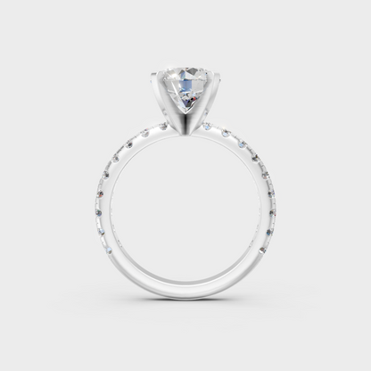  White Gold Round-Cut Lab Diamond Ring For Sophisticated Sustainable Luxury