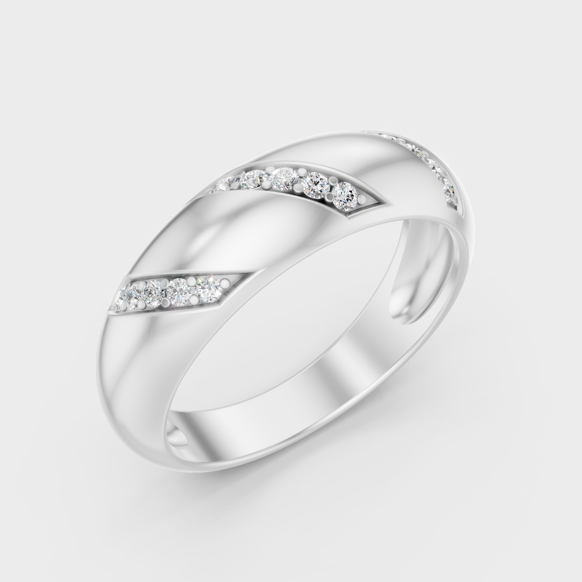 9K White Gold Round-Shaped Lab-Grown Diamond Men’s Ring With Clean Design