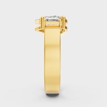 Elegant Emerald Pear Diamond Proposal Ring In Yellow Gold