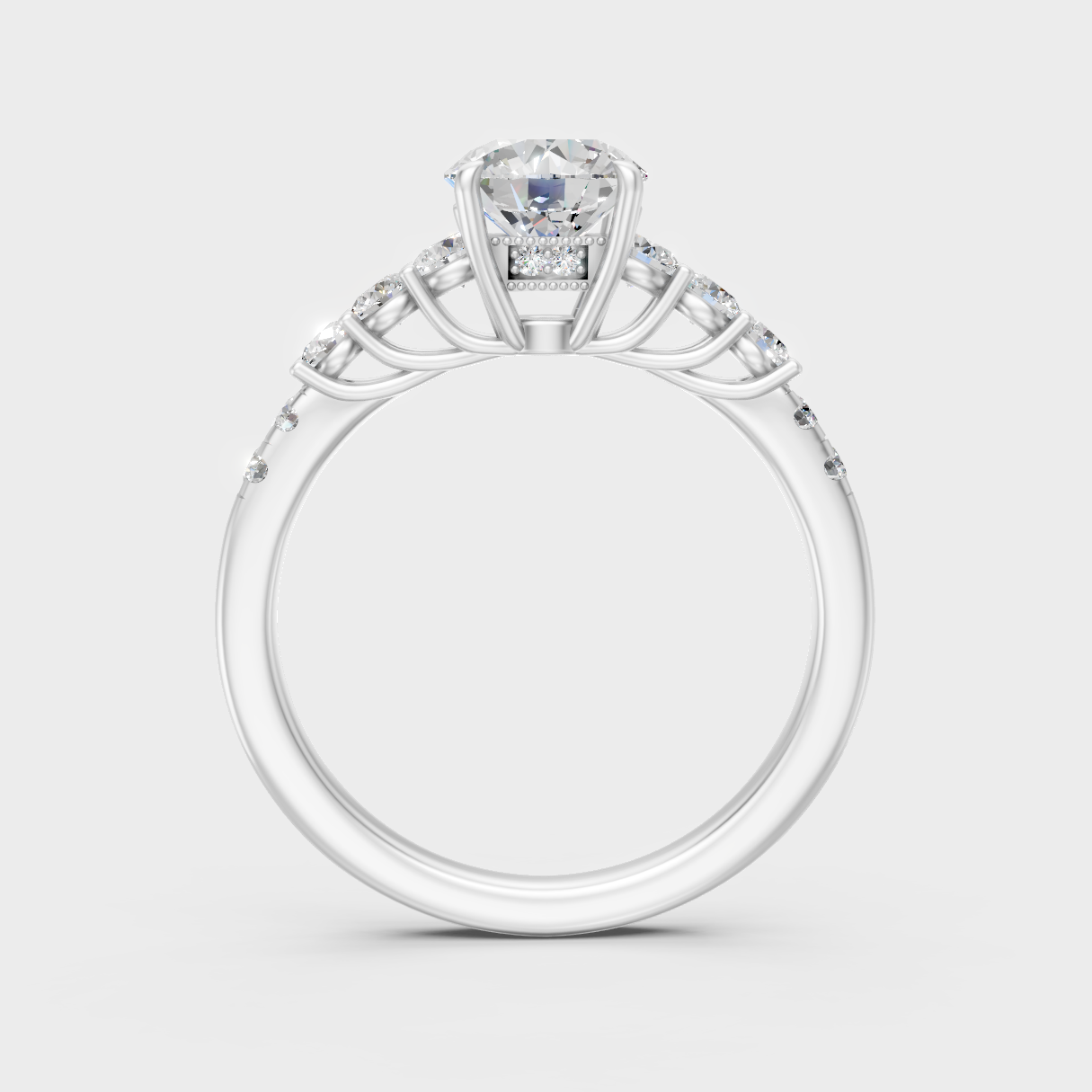  Luxury 950 Platinum Engagement Ring With A Certified Round Lab-Grown Diamond