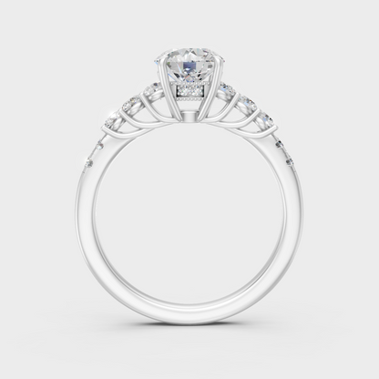  Luxury 950 Platinum Engagement Ring With A Certified Round Lab-Grown Diamond