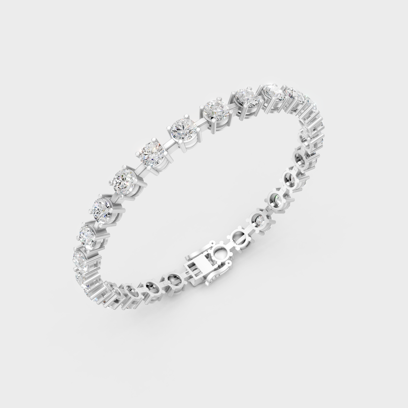 Elegant Lab-Grown Diamond Bracelet White Gold