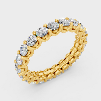 2.1 Ct Round Diamond Eternity Band In Yellow Gold