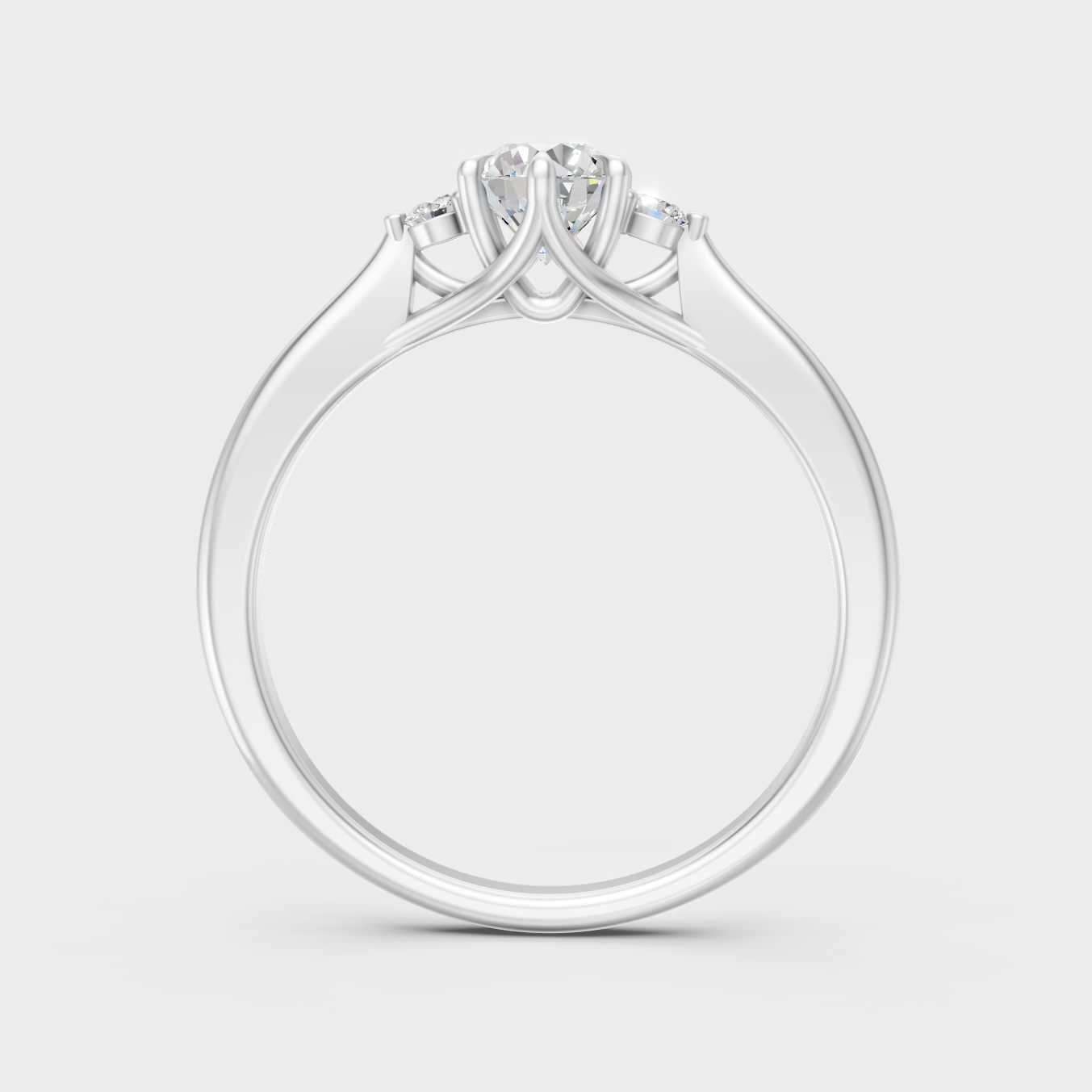 Hallmarked 14K White Gold Ring With 0.76Ct Brilliant Round Lab-Grown Diamond