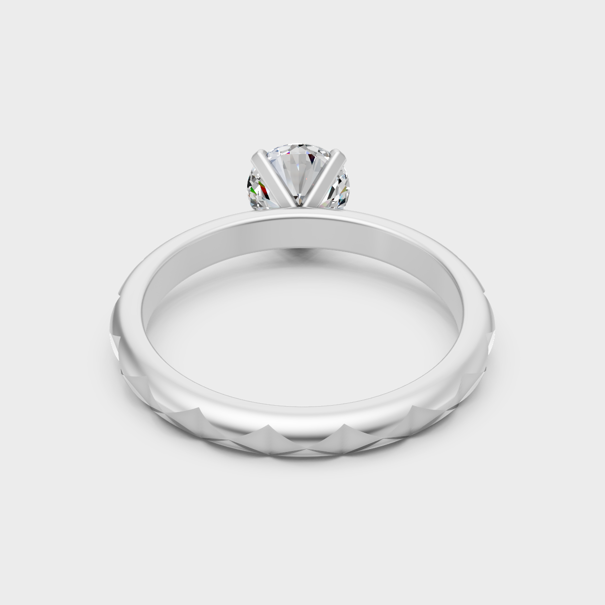 White Gold Round-Shaped Lab-Grown Diamond Ring Available