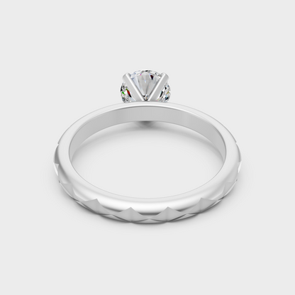 White Gold Round-Shaped Lab-Grown Diamond Ring Available