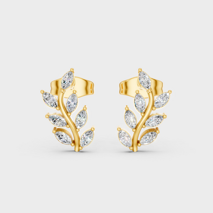 Radiant Yellow Gold Solitaire Earrings With Certified 0.34 Ct Total Weight Diamonds 