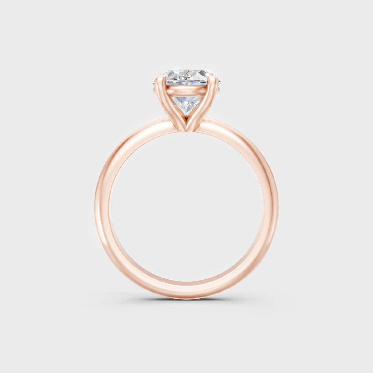 Rose Gold Oval-Cut Lab-Grown Diamond Ring With Hallmark Quality