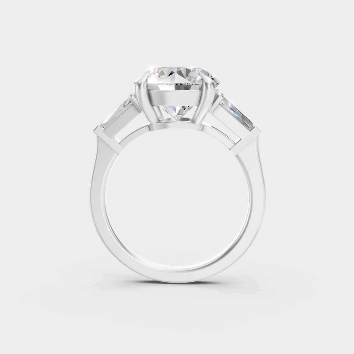 White Gold Round-Cut Lab Diamond Ring For Sophisticated Sustainable Luxury