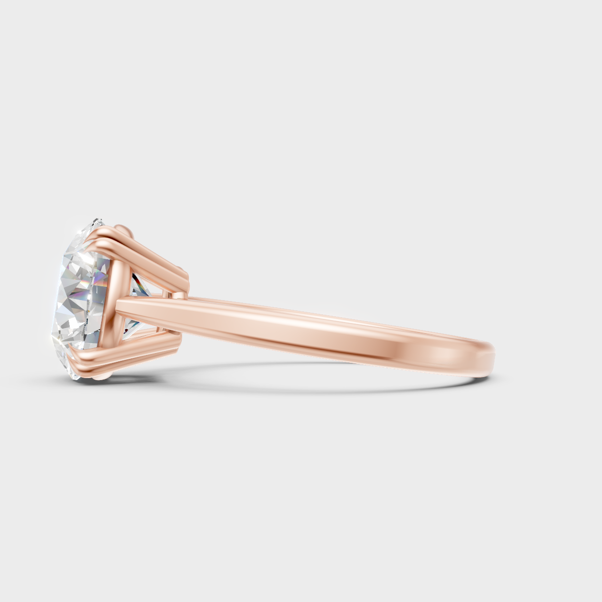 Unique 2.79 Carat Brilliant Solitaire in Hallmarked Pink Gold