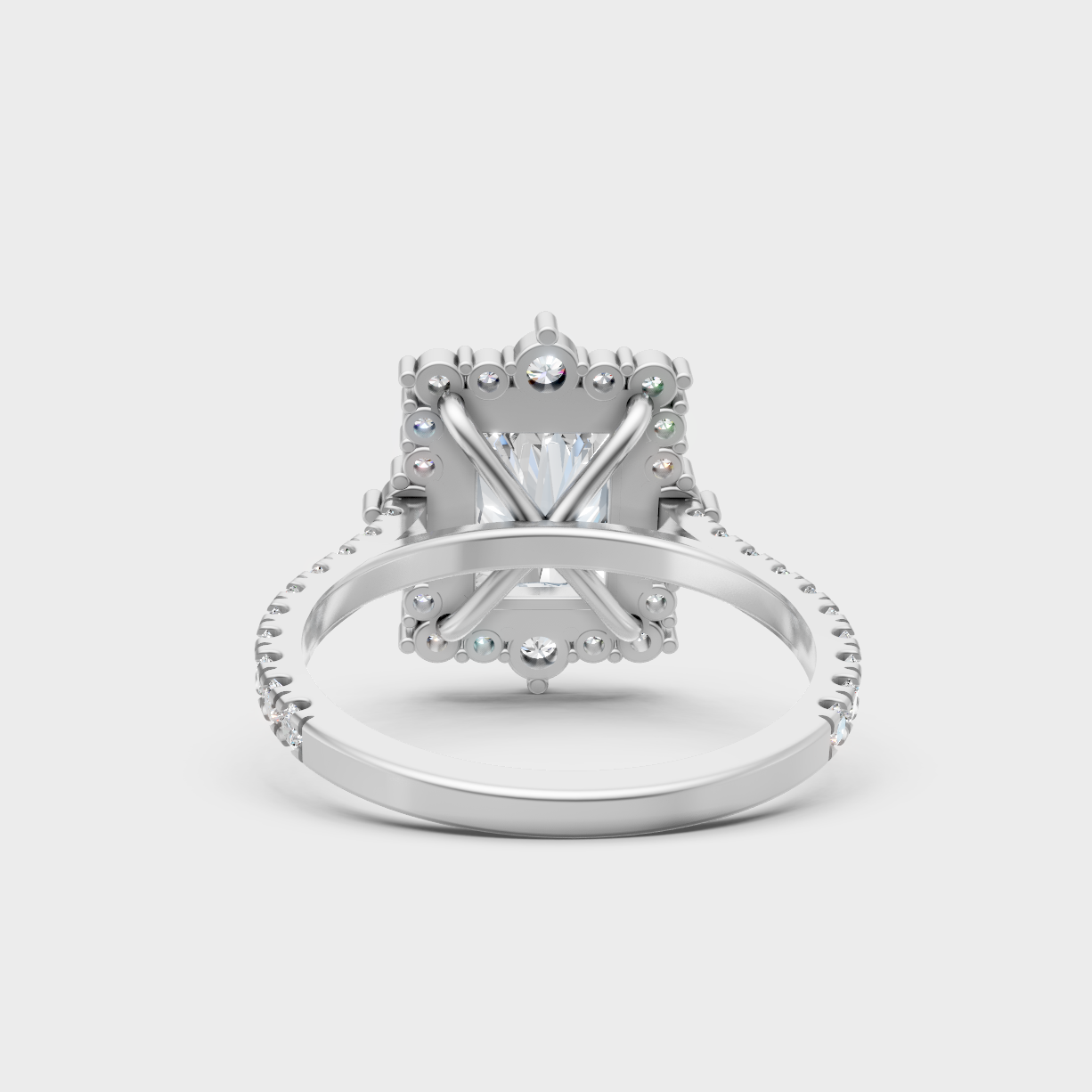 Premium 950 Platinum Ring Showcasing A 3.79 Carat Radiant Sustainable Diamond