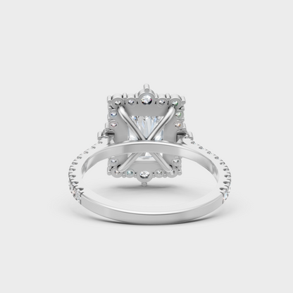 Premium 950 Platinum Ring Showcasing A 3.79 Carat Radiant Sustainable Diamond