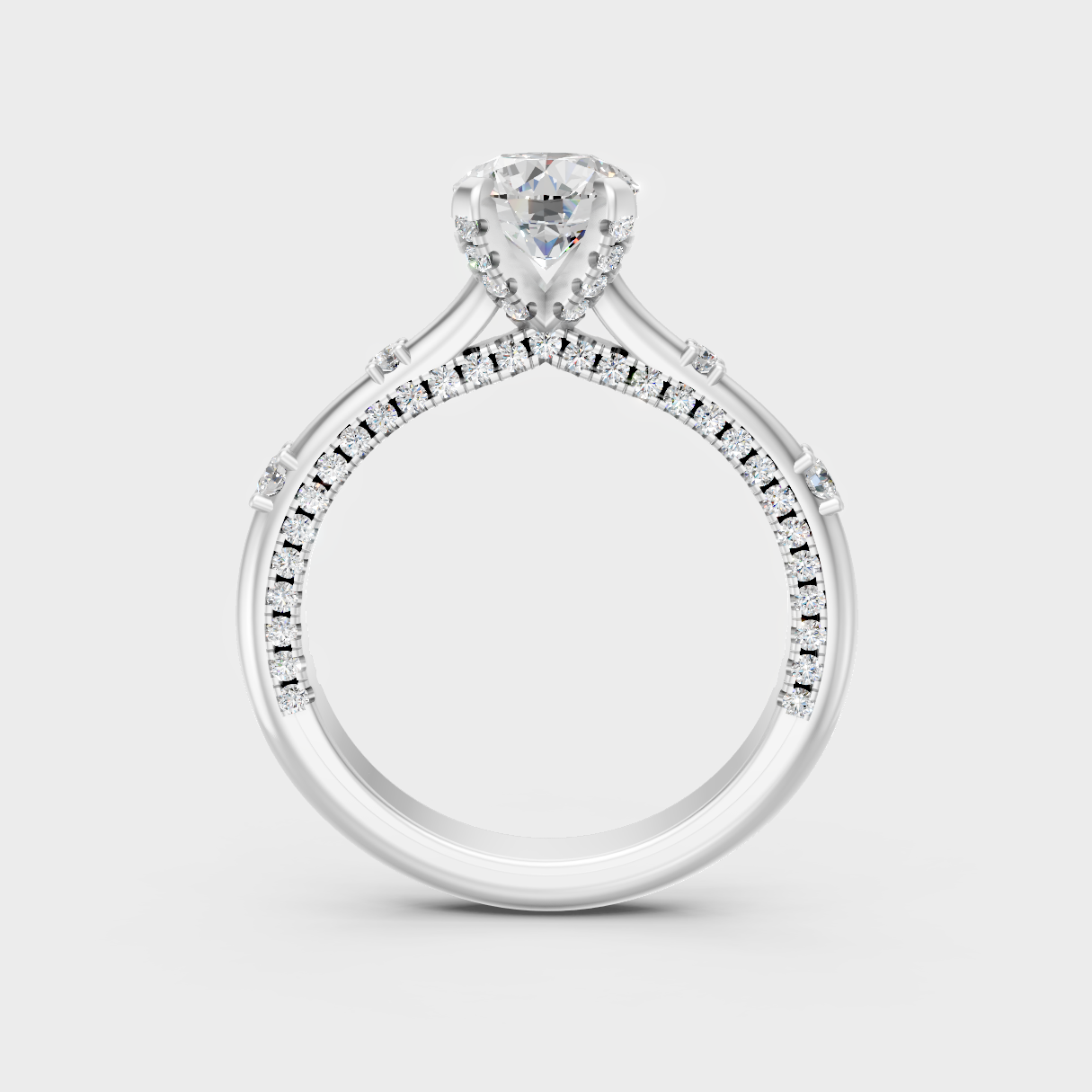 High-Polish 950 Platinum Round Lab Diamond Ring For Maximum Shine