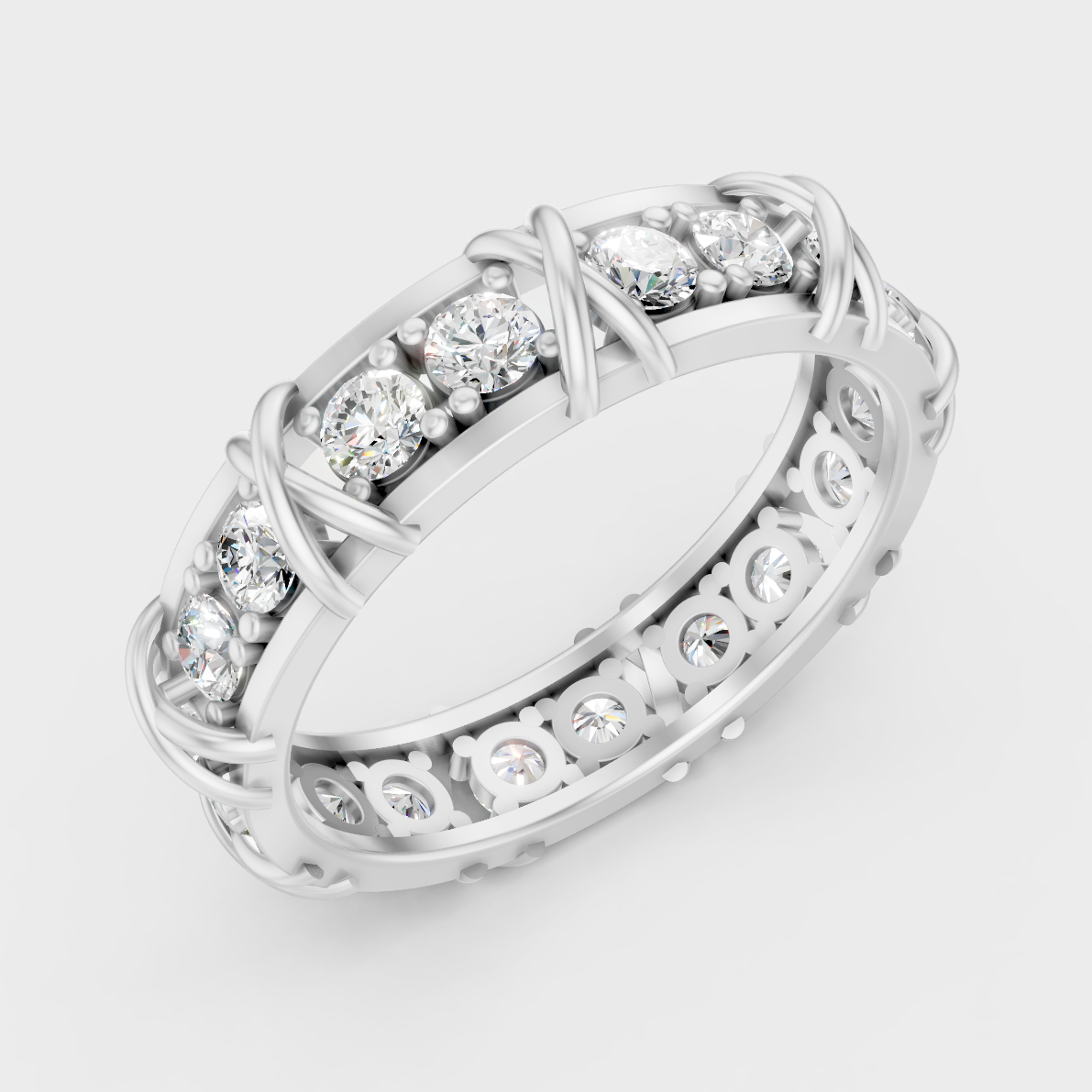 High-Polish 950 Platinum Men’s Round Lab Diamond Band For Refined Brilliance