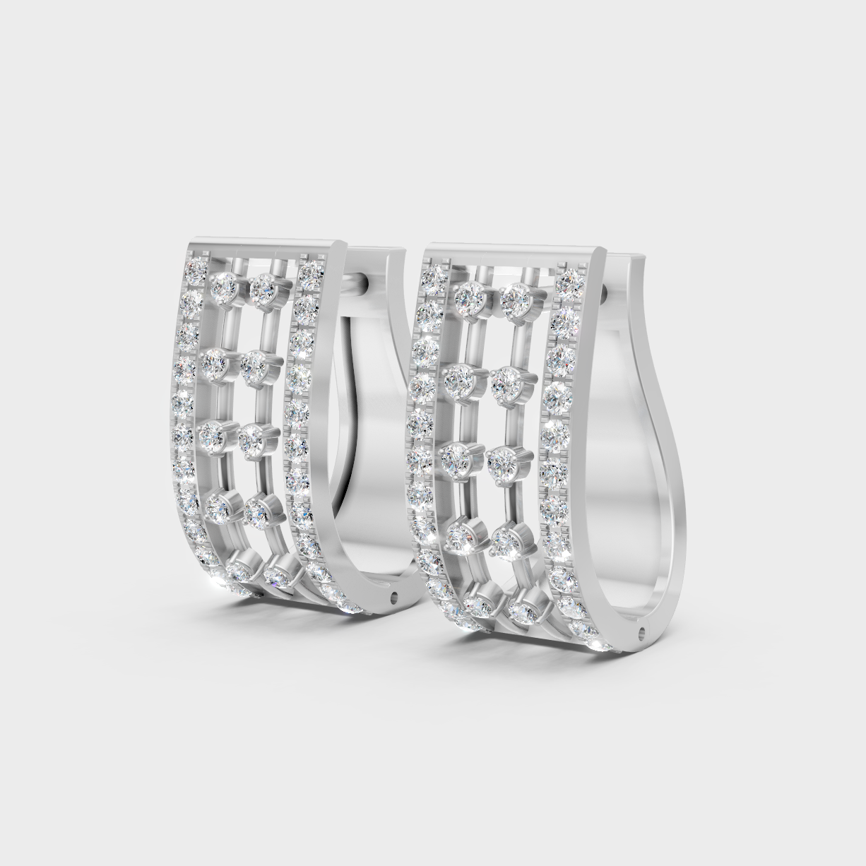 Premium White Gold Lab-Grown Diamond Hoop Earrings 0.27 Ct Each