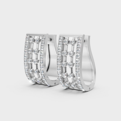 Premium White Gold Lab-Grown Diamond Hoop Earrings 0.27 Ct Each