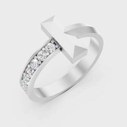 9K White Gold Round-Shaped Lab-Grown Diamond Men’s Ring With Clean Design