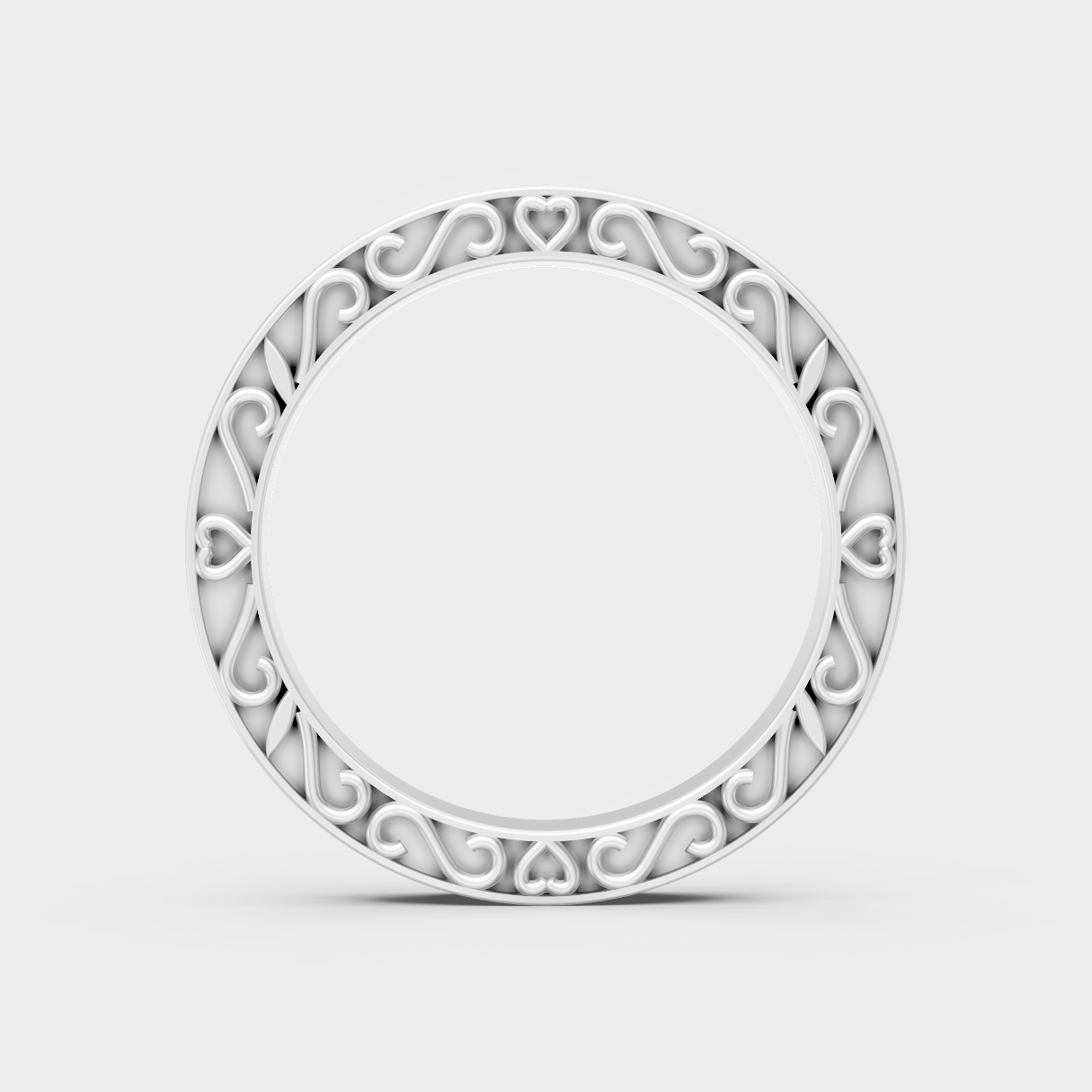 White Gold Round Lab-Grown Diamond Band With Hallmark Gold Quality