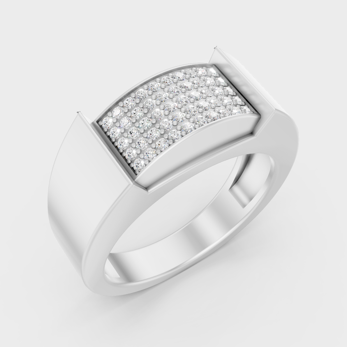 
9K White Gold Round-Shaped Lab-Grown Diamond Men’s Ring With Clean Design