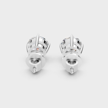 Brilliant Platinum Lab Grown Diamond Stud Earrings 4 Ct Total