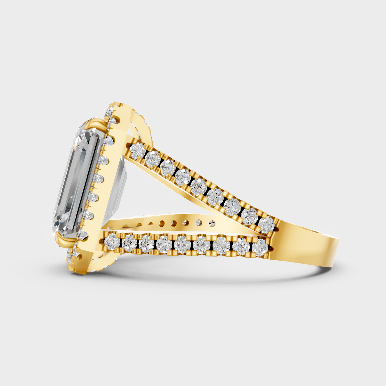 Elegant Emerald Diamond Proposal Ring In Yellow Gold