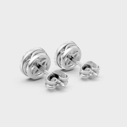Ethical Luxury 1.19 Ct Lab Diamond Halo Earrings In Platinum