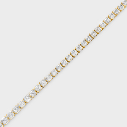 Luxury Princess Diamond Tennis Bracelet Yellow Gold Jewelry