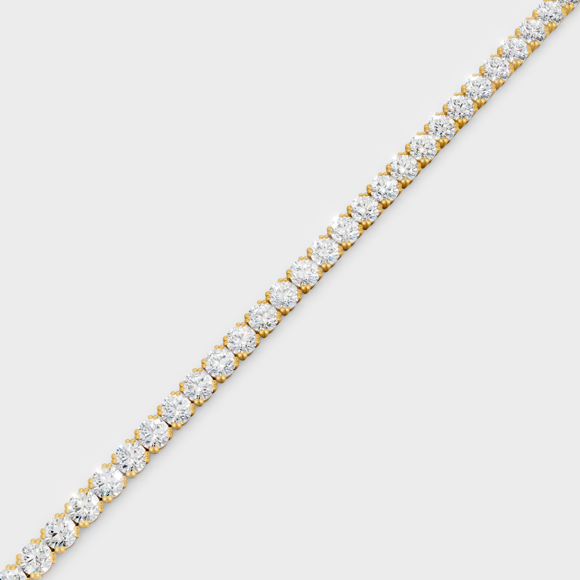 Luxury Round Diamond Tennis Bracelet Yellow Gold Jewelry