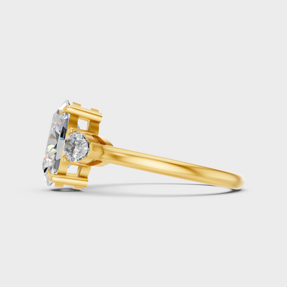Elegant Oval Pear Proposal Ring In Yellow Gold