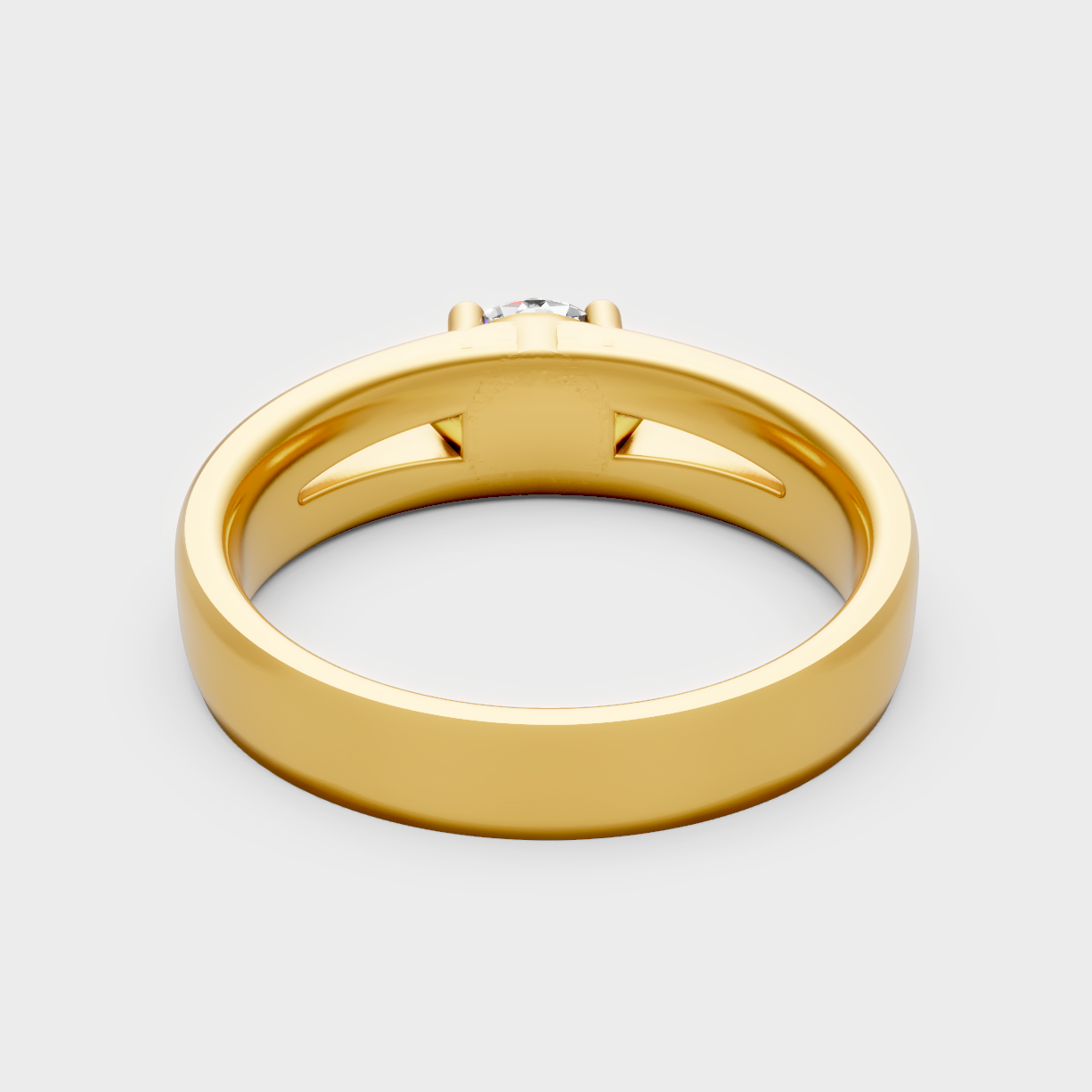 Hallmarked 18K Yellow Gold Ring With 1.15Ct Brilliant Round Lab Diamond Showcase