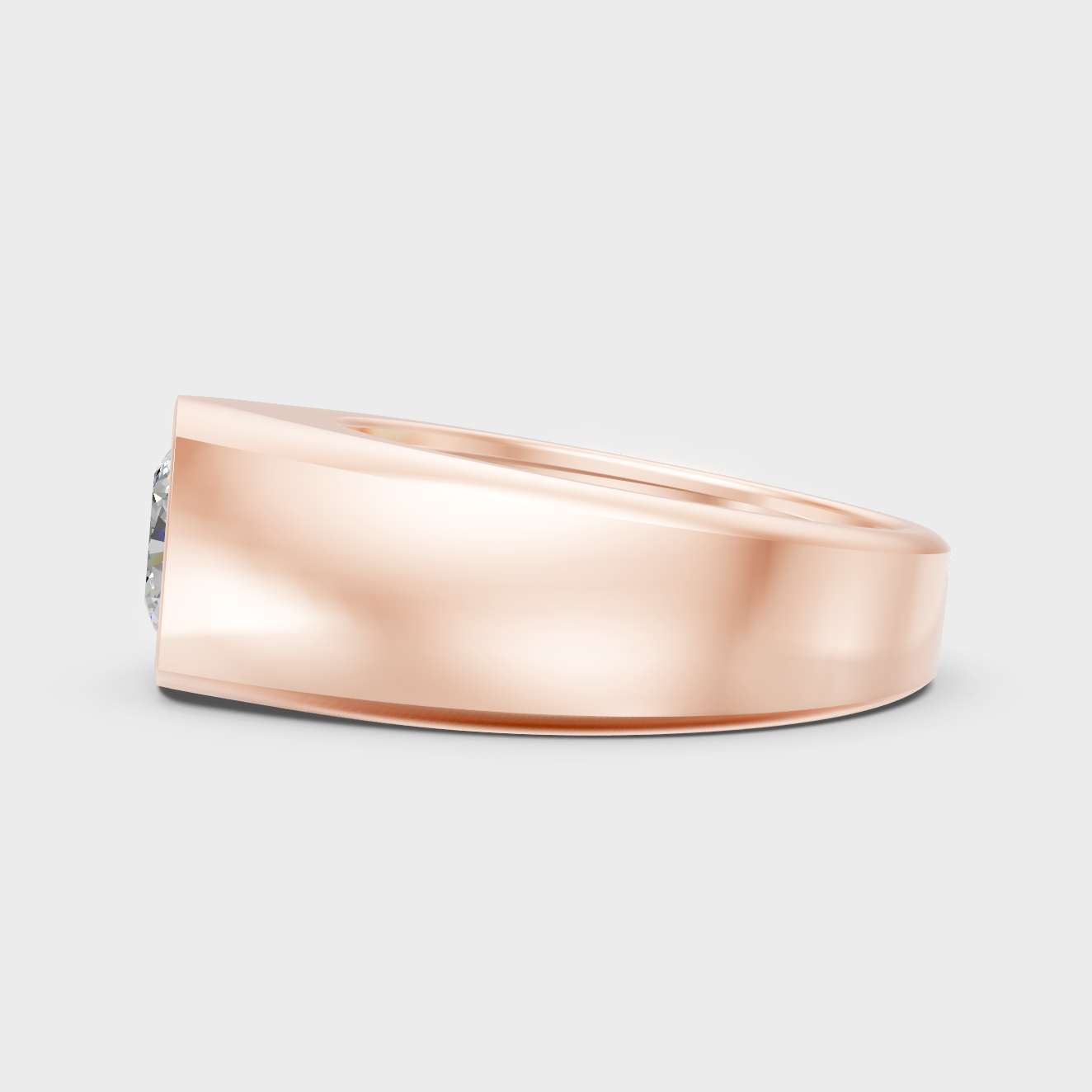 Cushion Cut Lab Diamond Mens Ring In Rose Gold Elegant Style