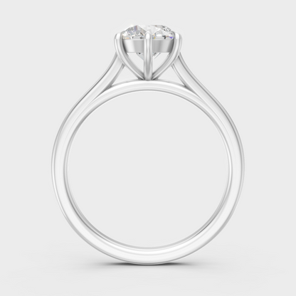 Hallmarked 14K White Gold Ring With A Certified Round-Cut Lab Diamond