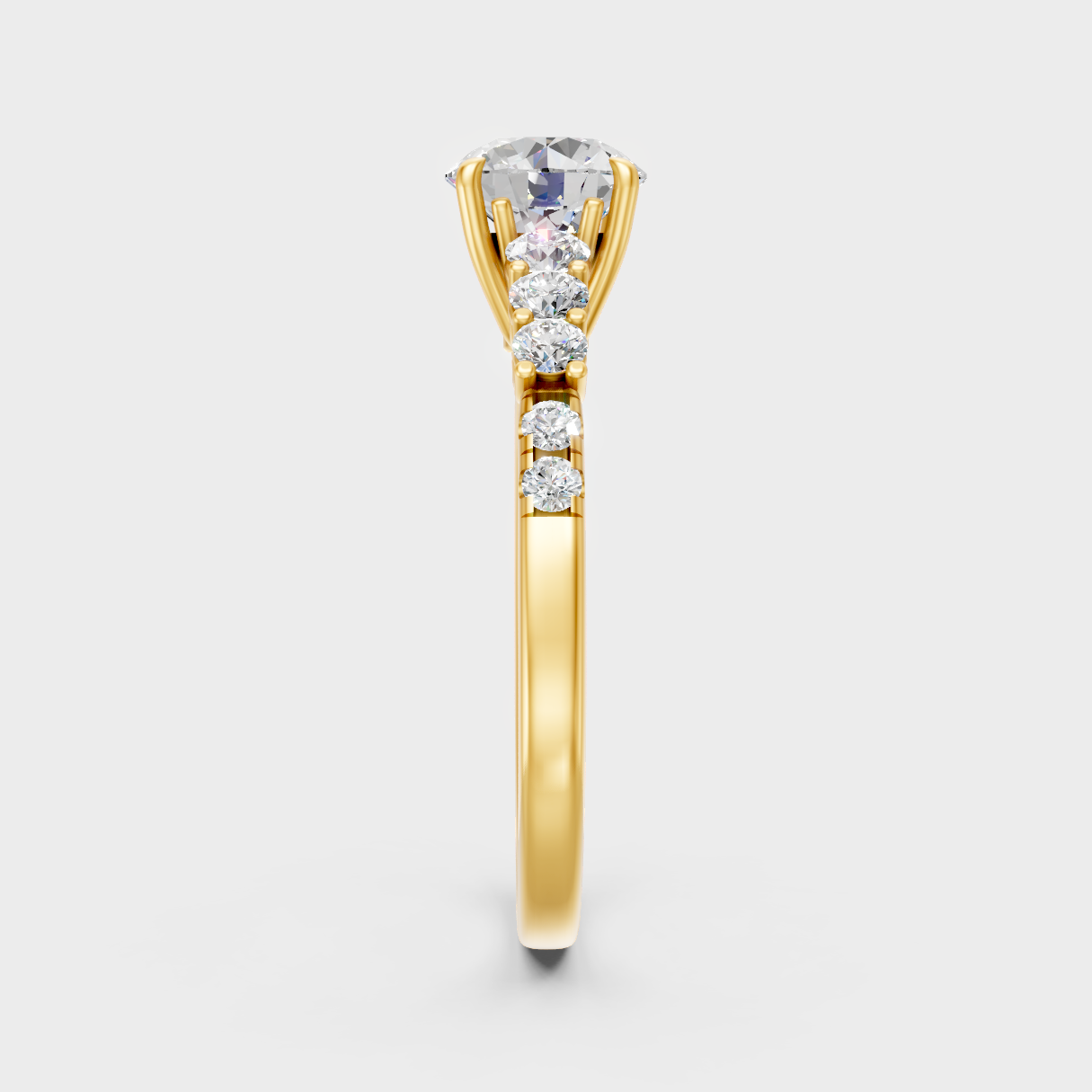 Sustainable Yellow Gold Halo Ring With Round Lab Diamond And Braided Band