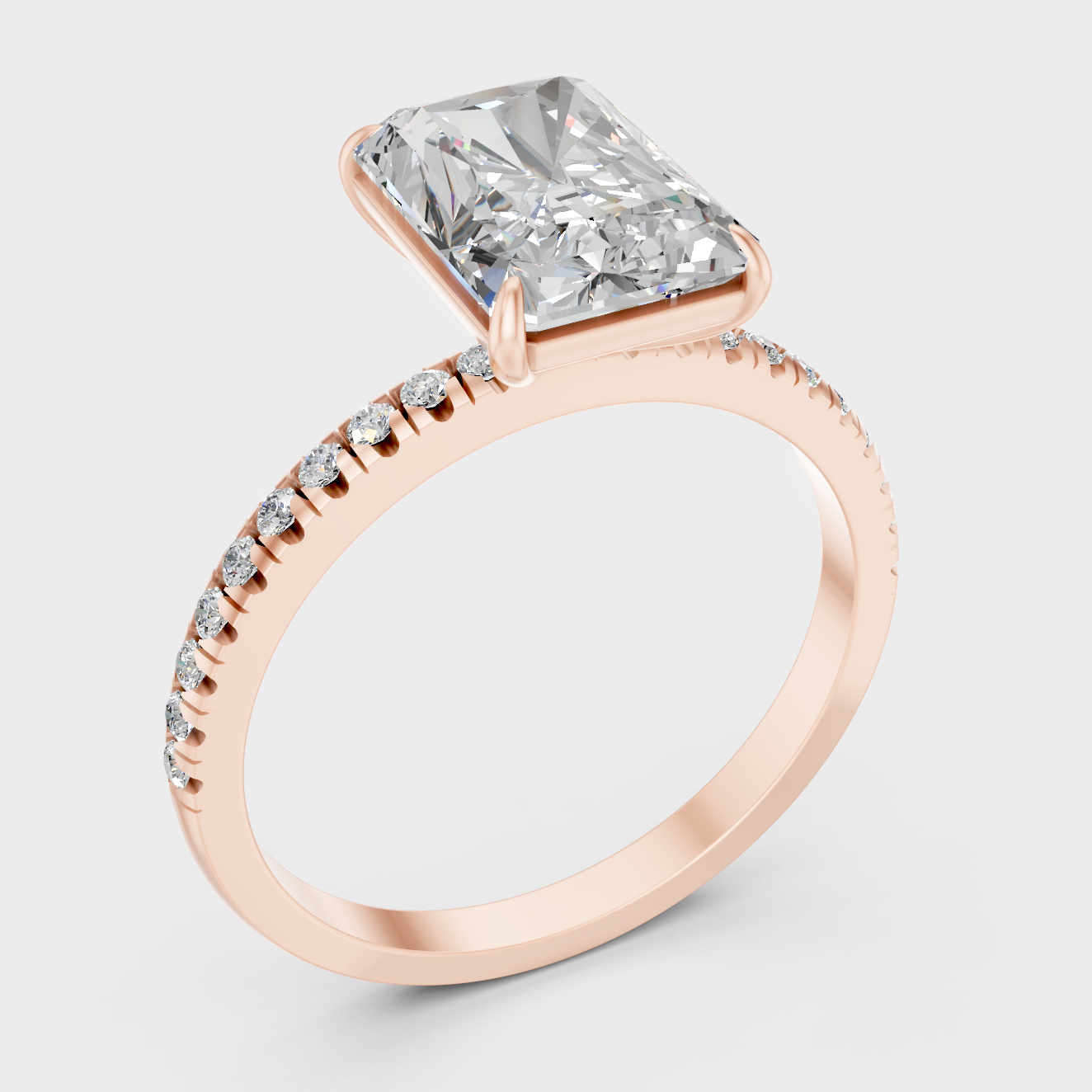 Ethical Lab Grown Radiant Ring In Rose Gold Luxury Style
