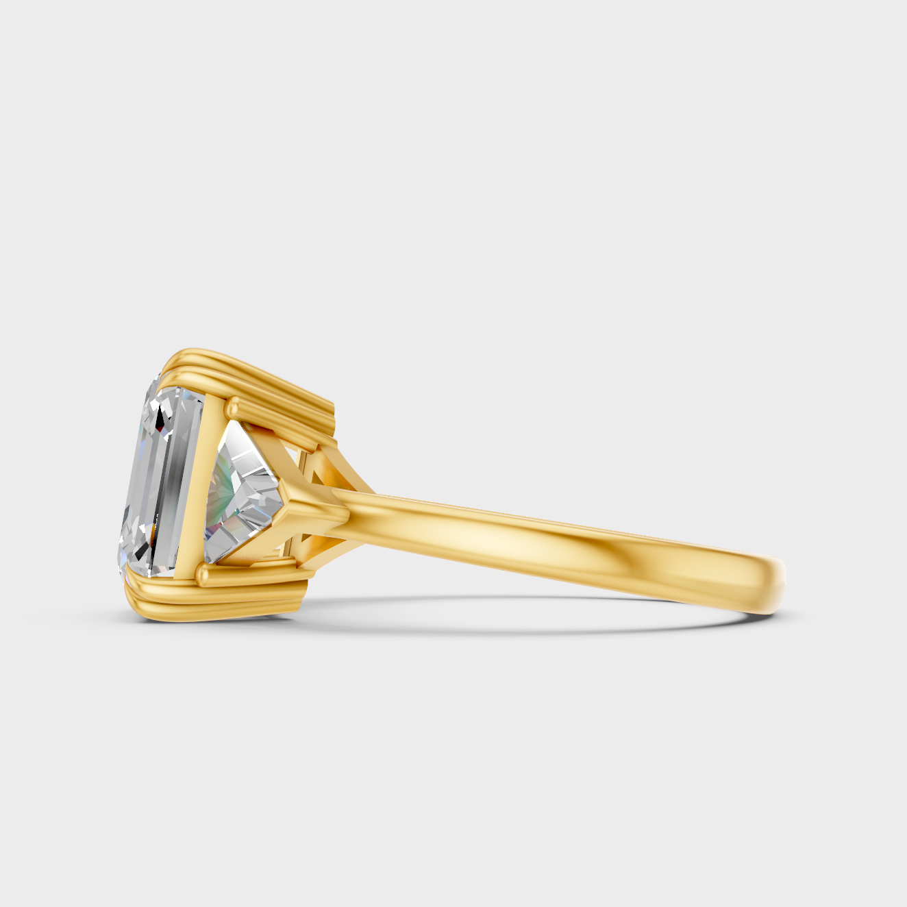 Elegant Square Emerald Proposal Ring In Yellow Gold