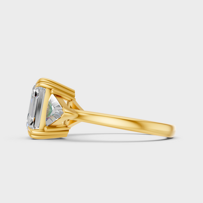 Elegant Square Emerald Proposal Ring In Yellow Gold