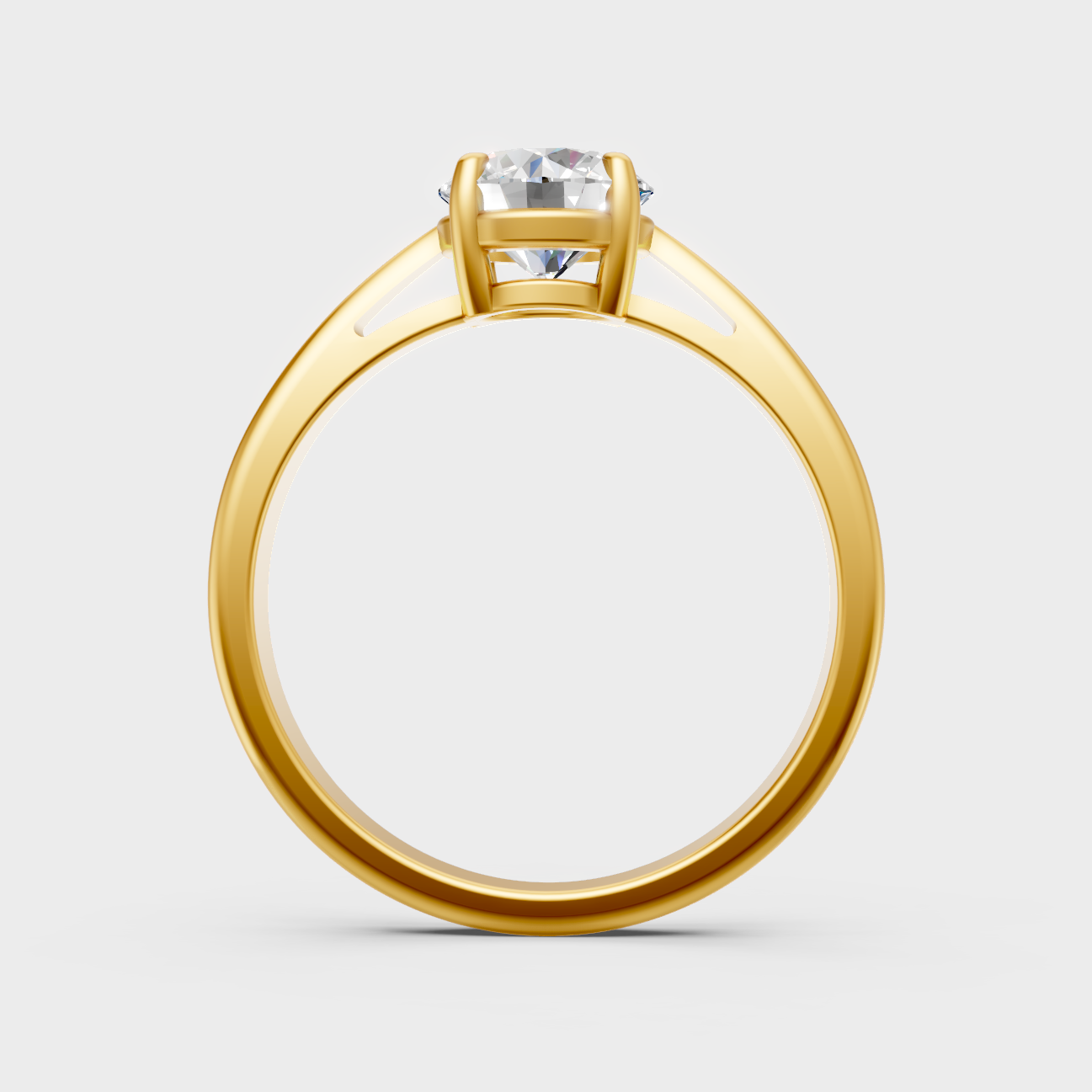 Brilliant Round Lab Diamond Solitaire Ring In Yellow Gold Ethical Luxury